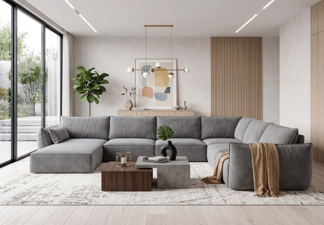 Designer sofa Nuvola U in velvet