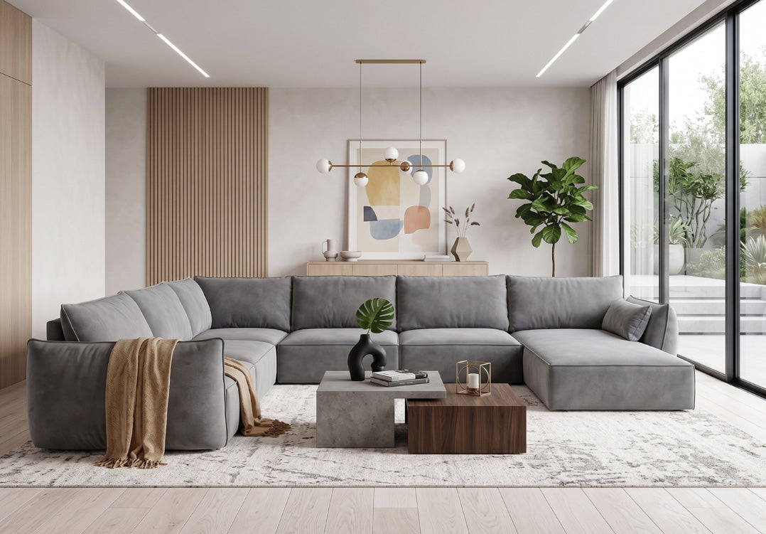 Designer sofa Nuvola U in velvet