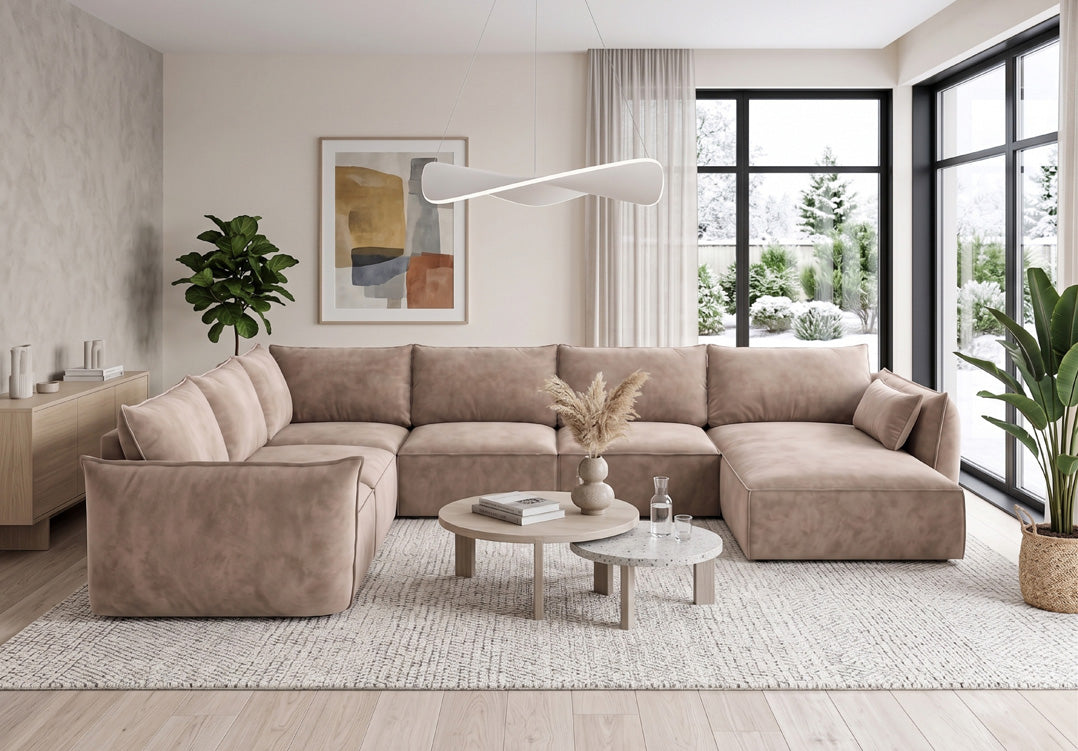 Designer sofa Nuvola U in velvet