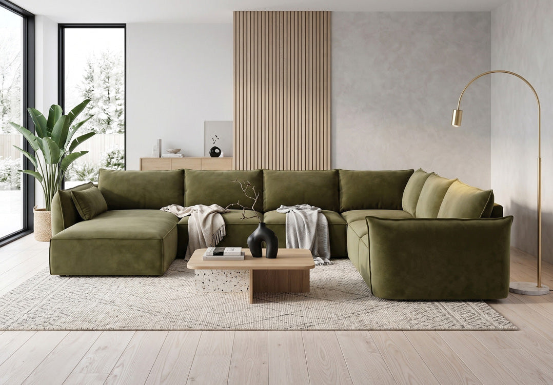 Designer sofa Nuvola U in velvet