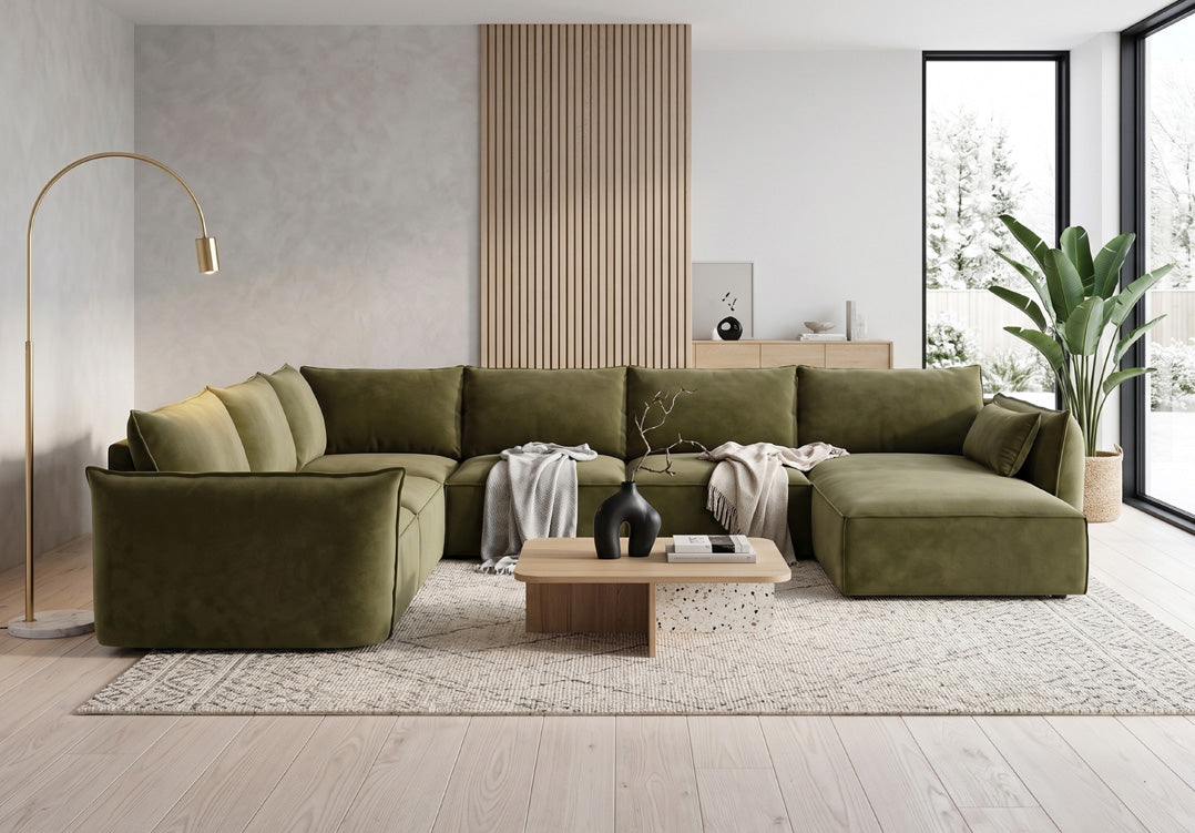 Designer sofa Nuvola U in velvet