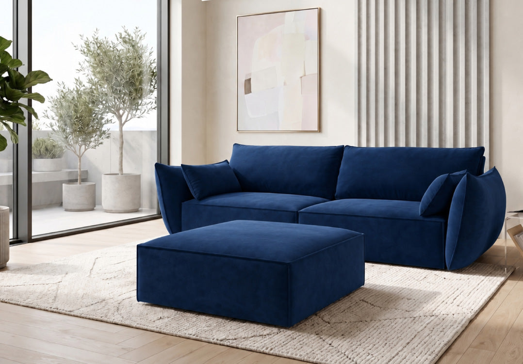 Nuvola side stool in velvet