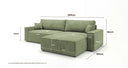 Designer Ecksofa Vienna mit Schlaf- und Klappfunktion in Cord