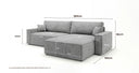 Designer Ecksofa Vienna mit Schlaf- und Klappfunktion in Cord