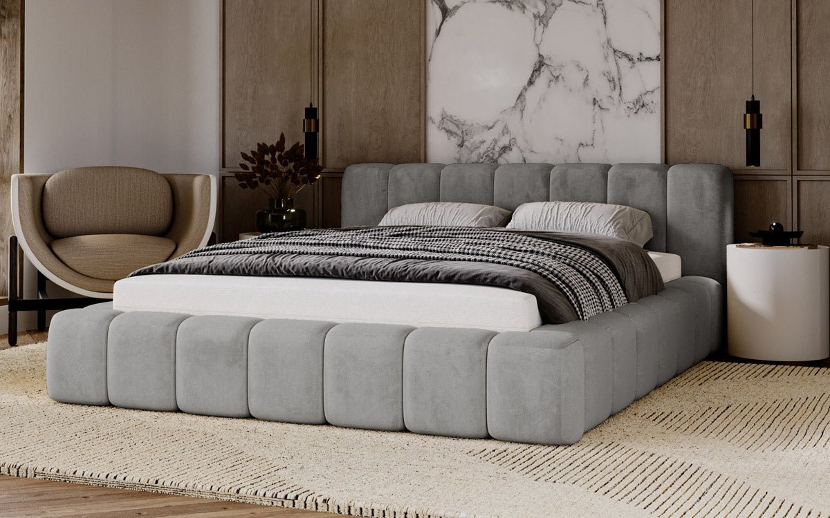 Designer Upholstered Bed Raphael in Velvet with Storage