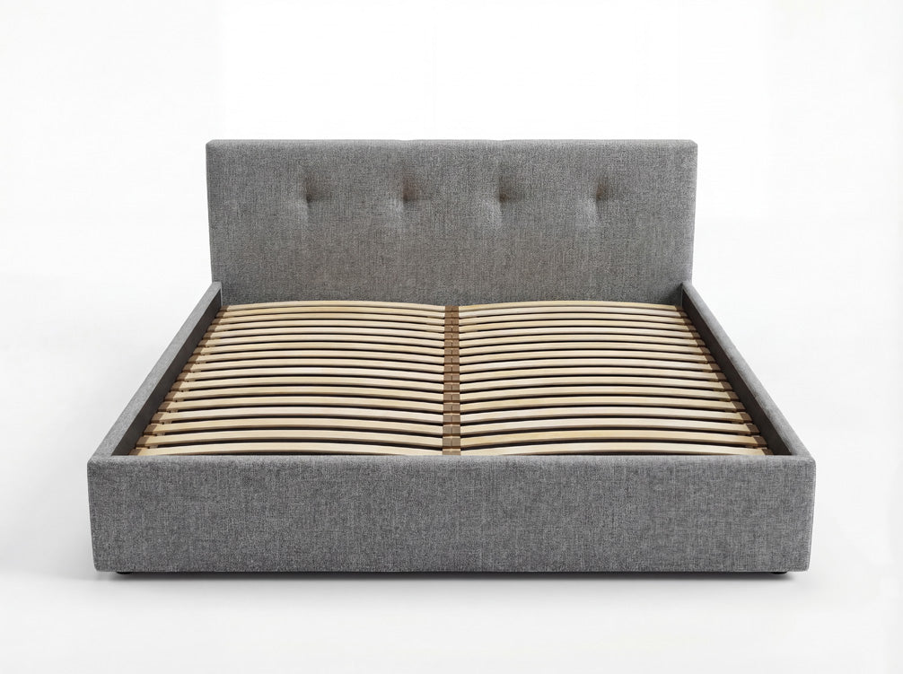 Designer upholstered bed Alva in velvet with storage space
