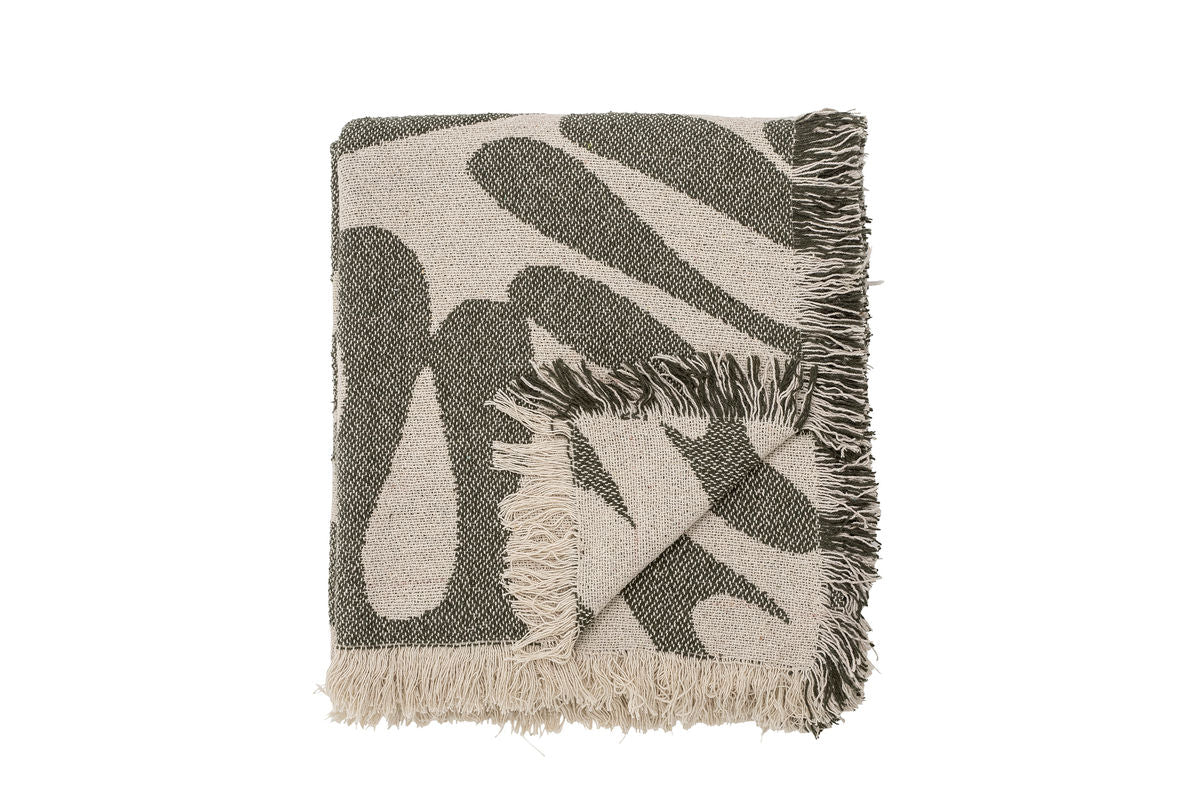 Yara Throw Blanket – Green, made from recycled cotton