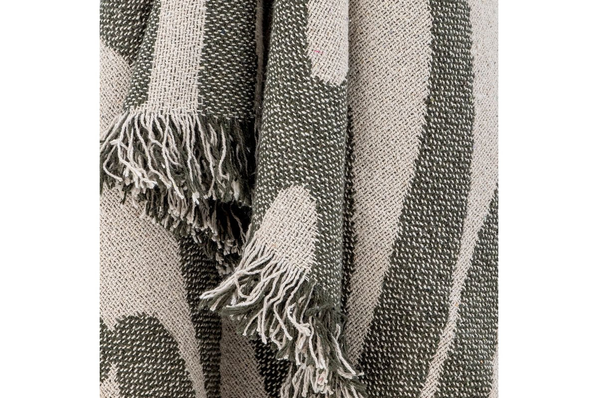 Yara Throw Blanket – Green, made from recycled cotton