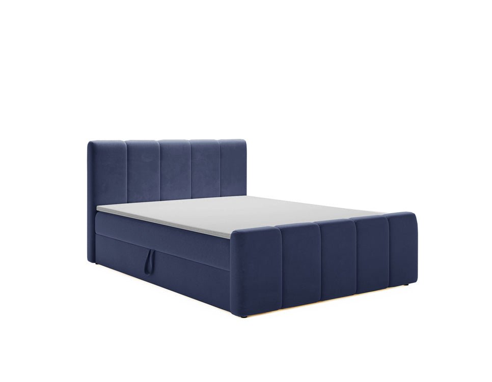 Box spring bed Bergamo velvet with storage