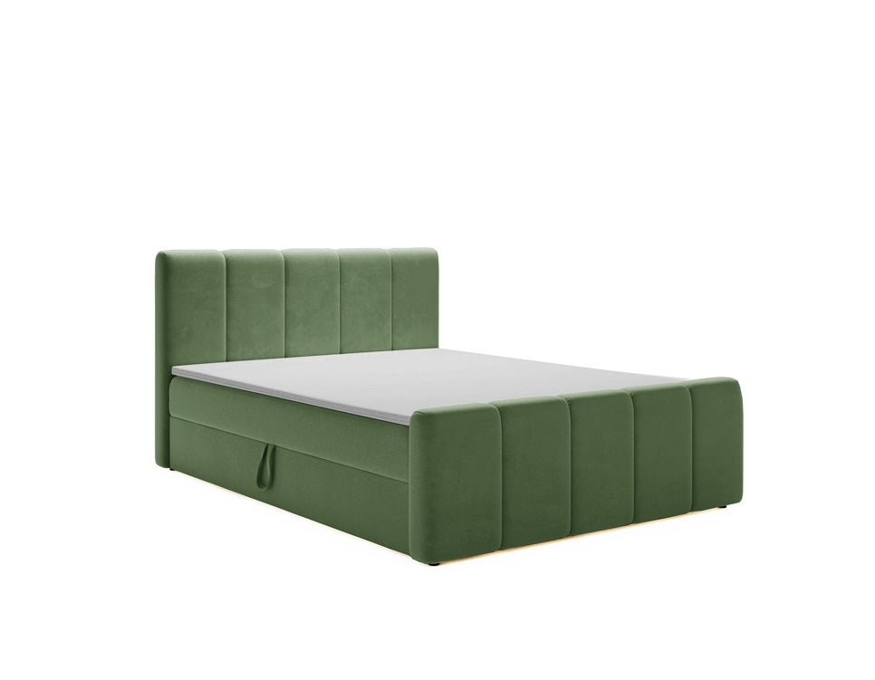 Box spring bed Bergamo velvet with storage