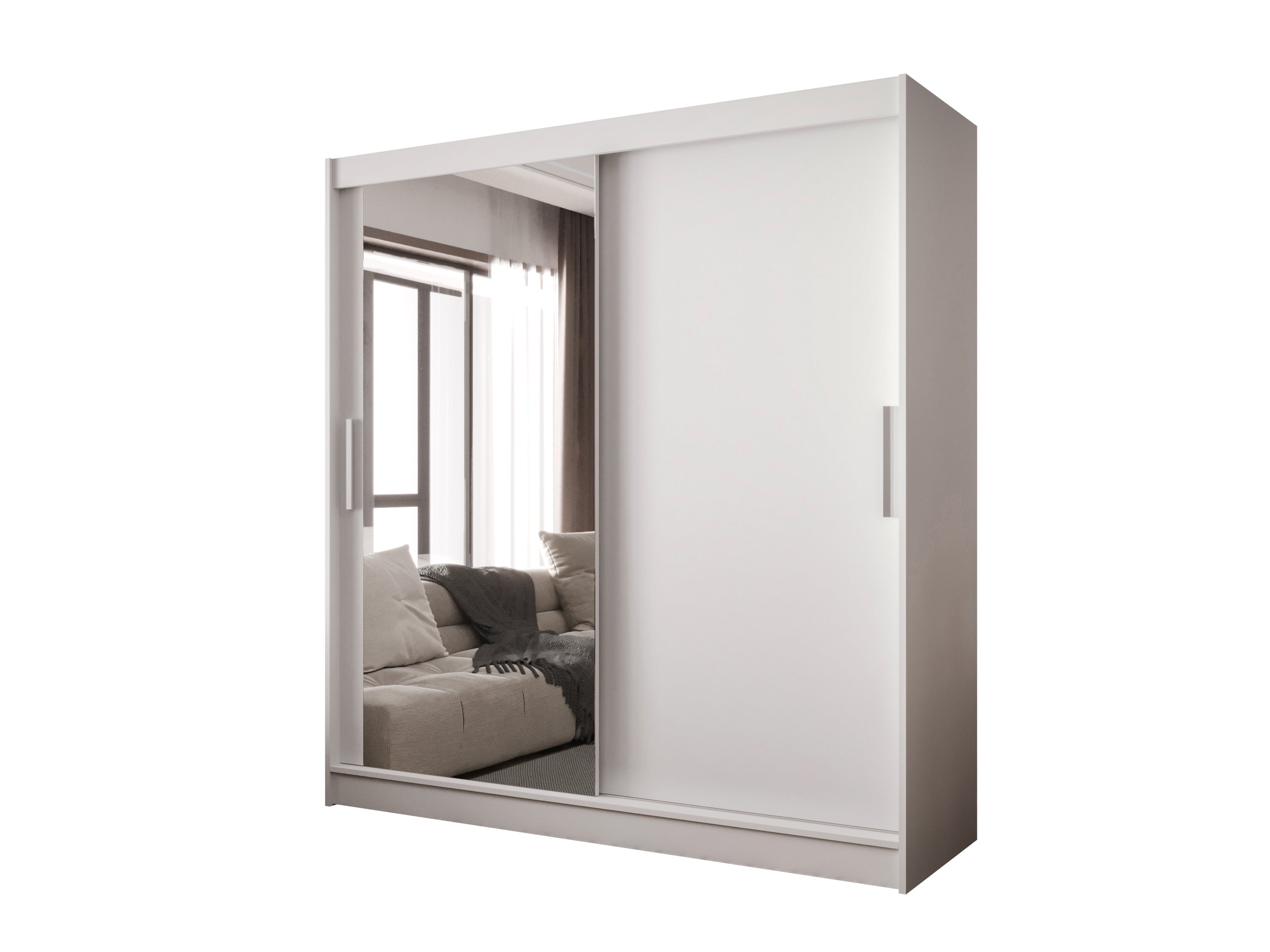 Designer wardrobe Aveno – White or Black with minimalist sliding doors