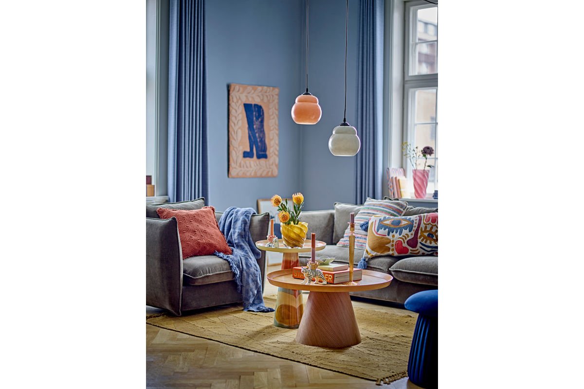 Throw Blanket Runa - Blue, made from recycled cotton