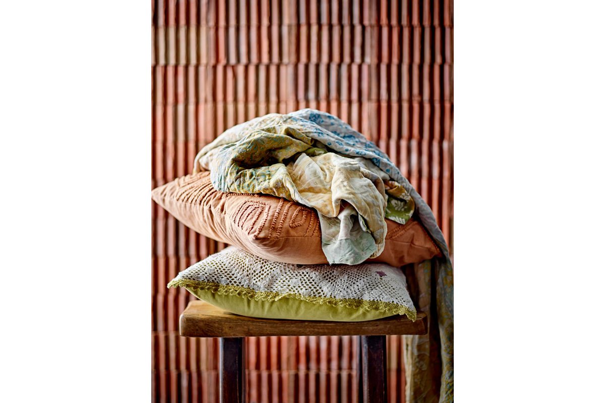 Kalima Bedspread – Handcrafted Sari Quilt in Yellow