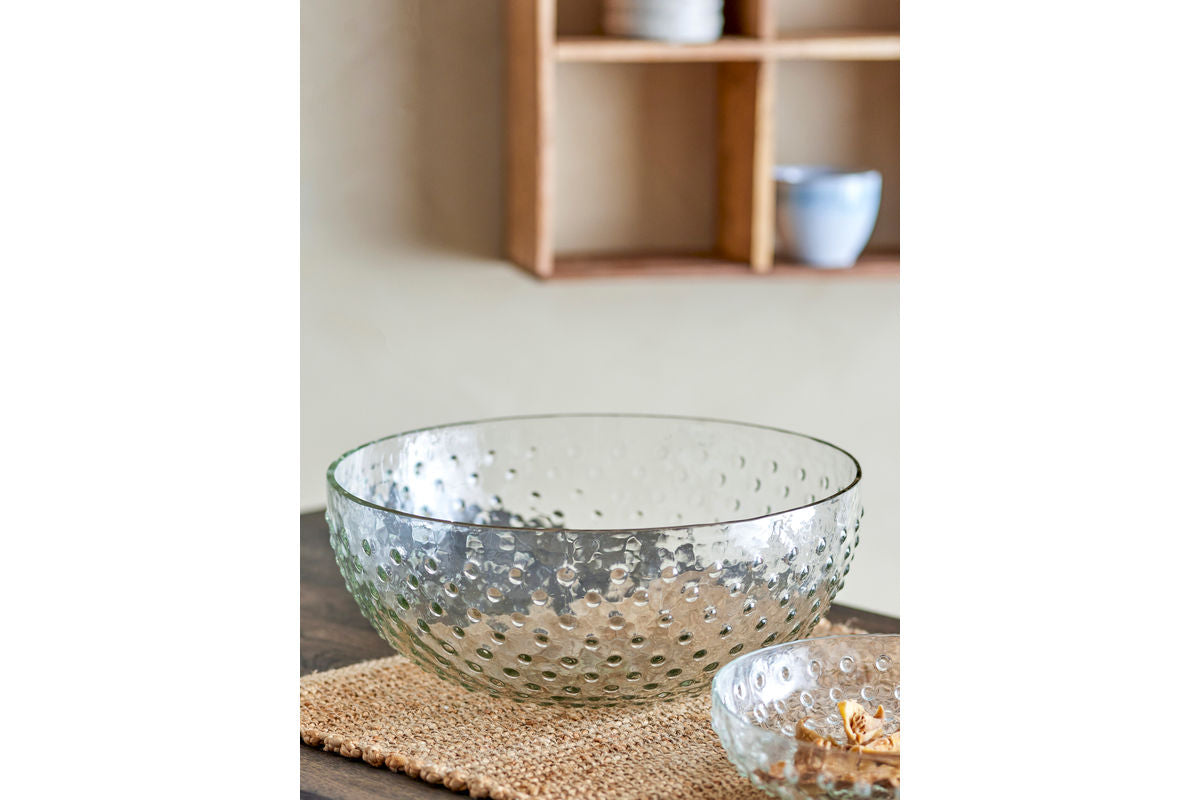 Glasschale Levi – recyceltes Glas mit strukturierter Oberfläche