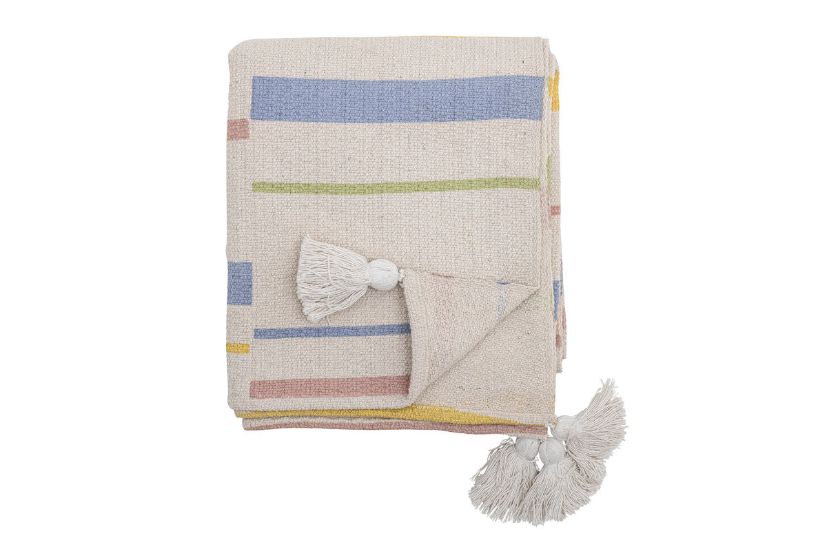Lumi Throw Blanket - Natural, made from recycled cotton