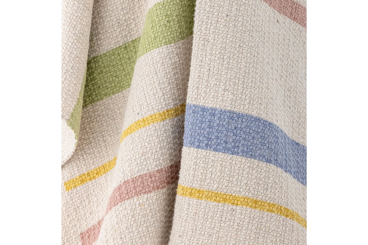 Lumi Throw Blanket - Natural, made from recycled cotton