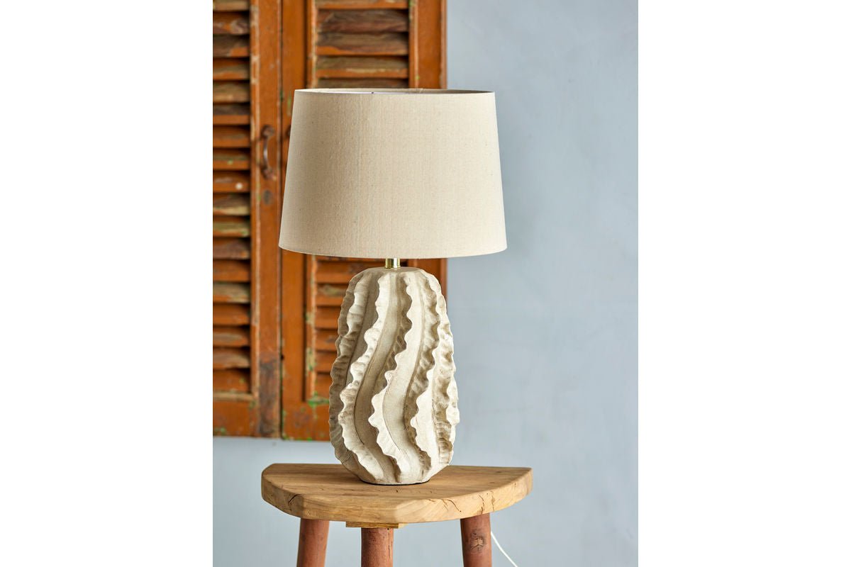 Table lamp Sandwave - white stoneware
