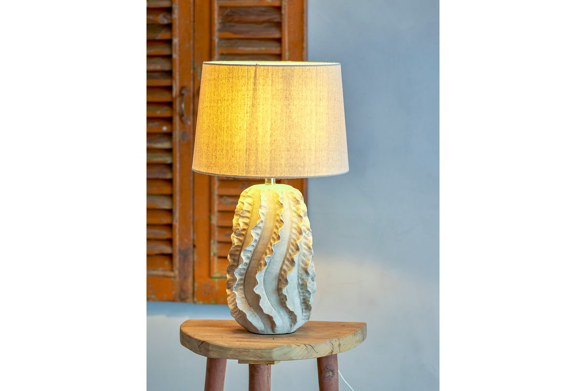 Table lamp Sandwave - white stoneware