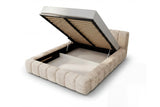 Designer Polsterbett Como in Cord mit Stauraum – Beige