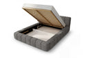 Designer Polsterbett Como in Cord mit Stauraum – Grau