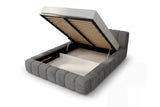 Designer Polsterbett Como in Cord mit Stauraum – Grau