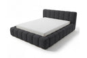 Designer Polsterbett Como in Cord mit Stauraum – Anthrazit