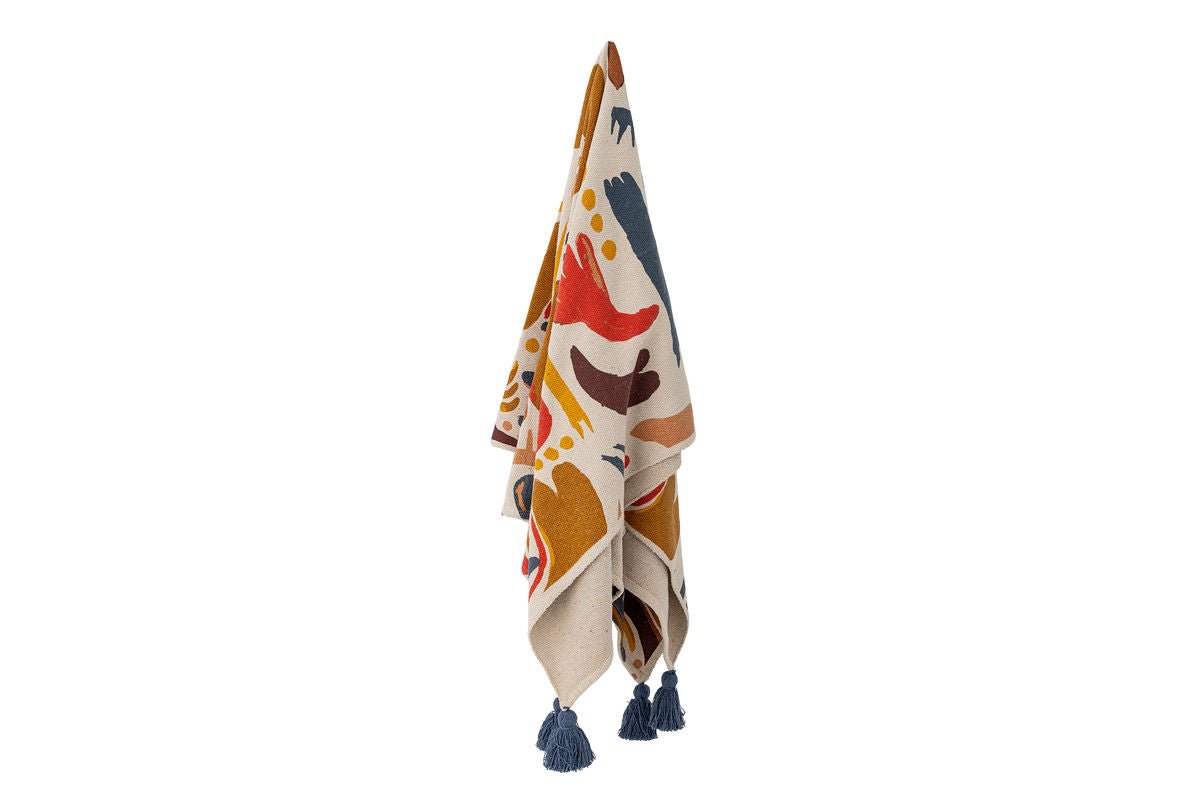 Tala Throw Blanket - Colorful, made from recycled cotton