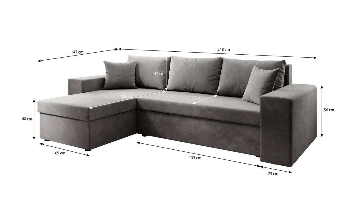 Designer Denver Cord Sofa with Sleeping and Folding Function