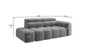 Designer 3-Seater Sofa with Chaise Longue Mia in Chenille