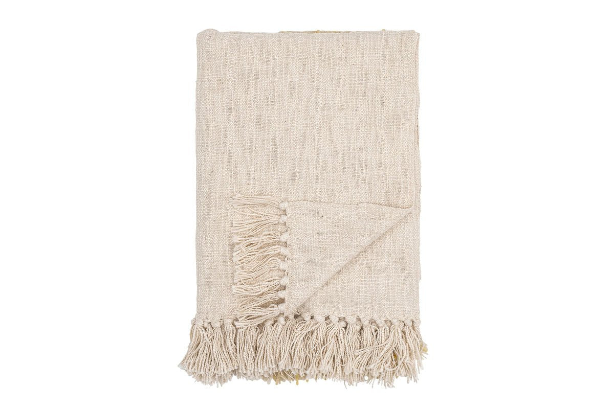 Tegen Bedspread – Soft Natural Tones with Fringes