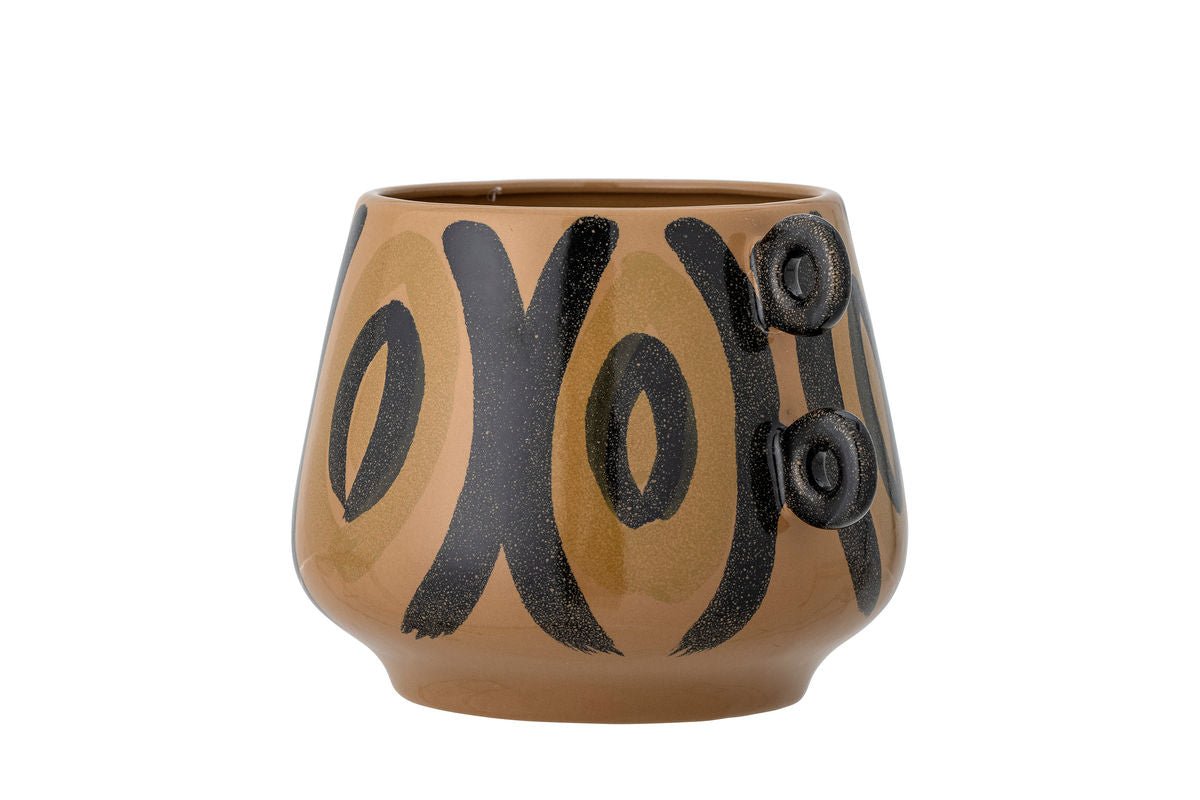 Flower Pot Soria – Decorative Stoneware Design in Brown