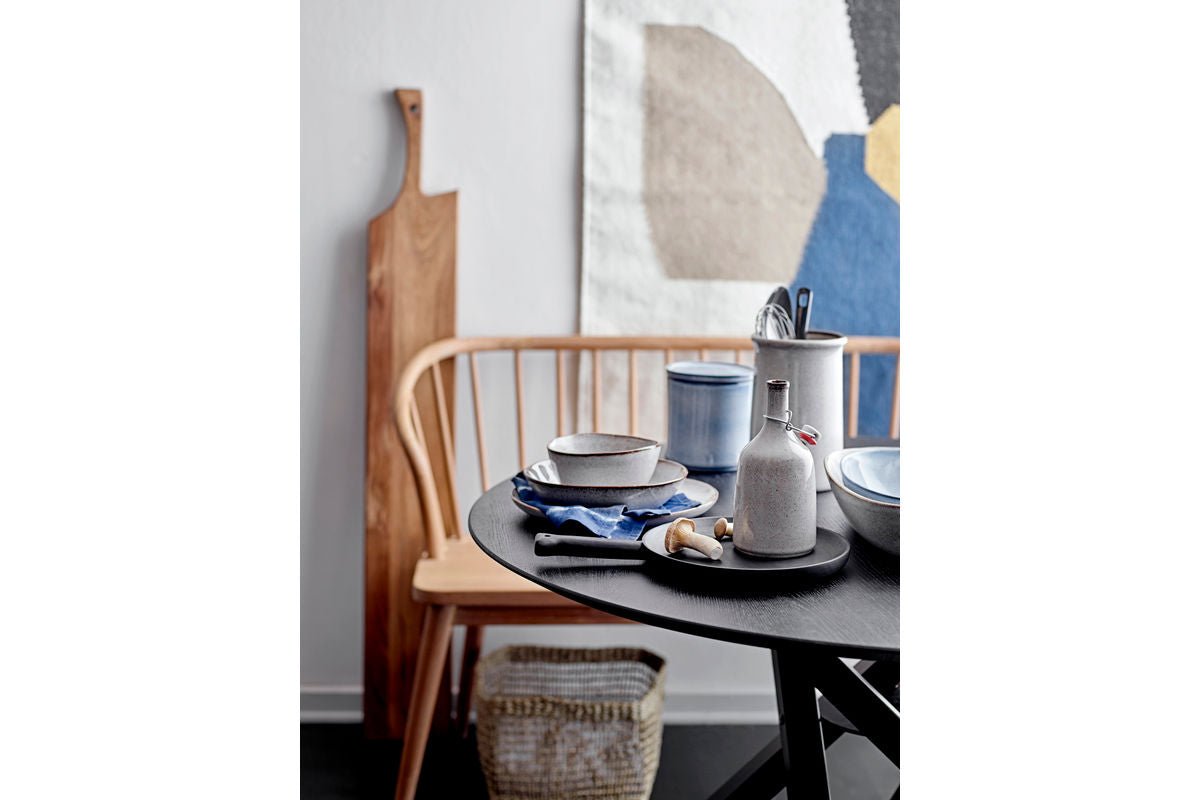 Tokio Dinnerware Set – Speckled Glaze with Dark Rim (12-piece)