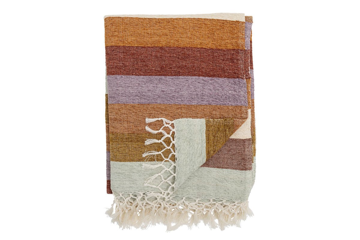 Mirela Bedspread – Earthy Tones with Fringes