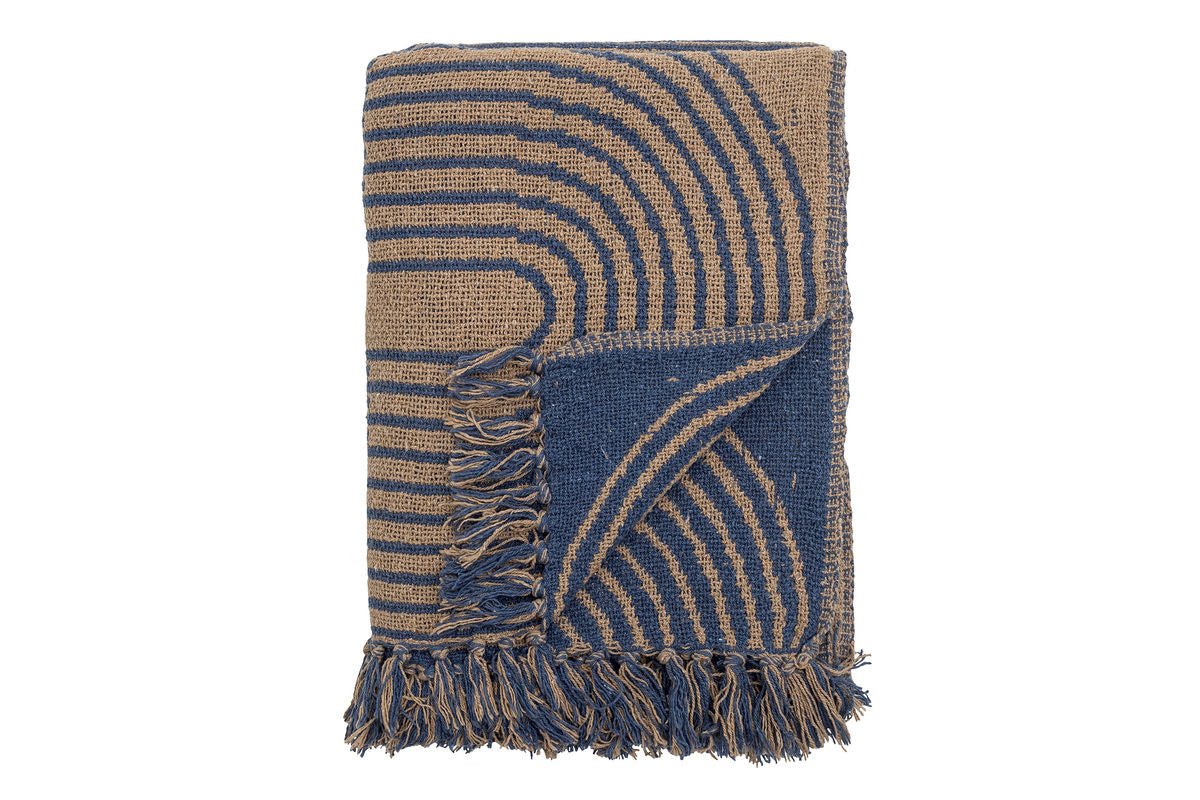 Throw Blanket Nalu – Blue, made from recycled cotton