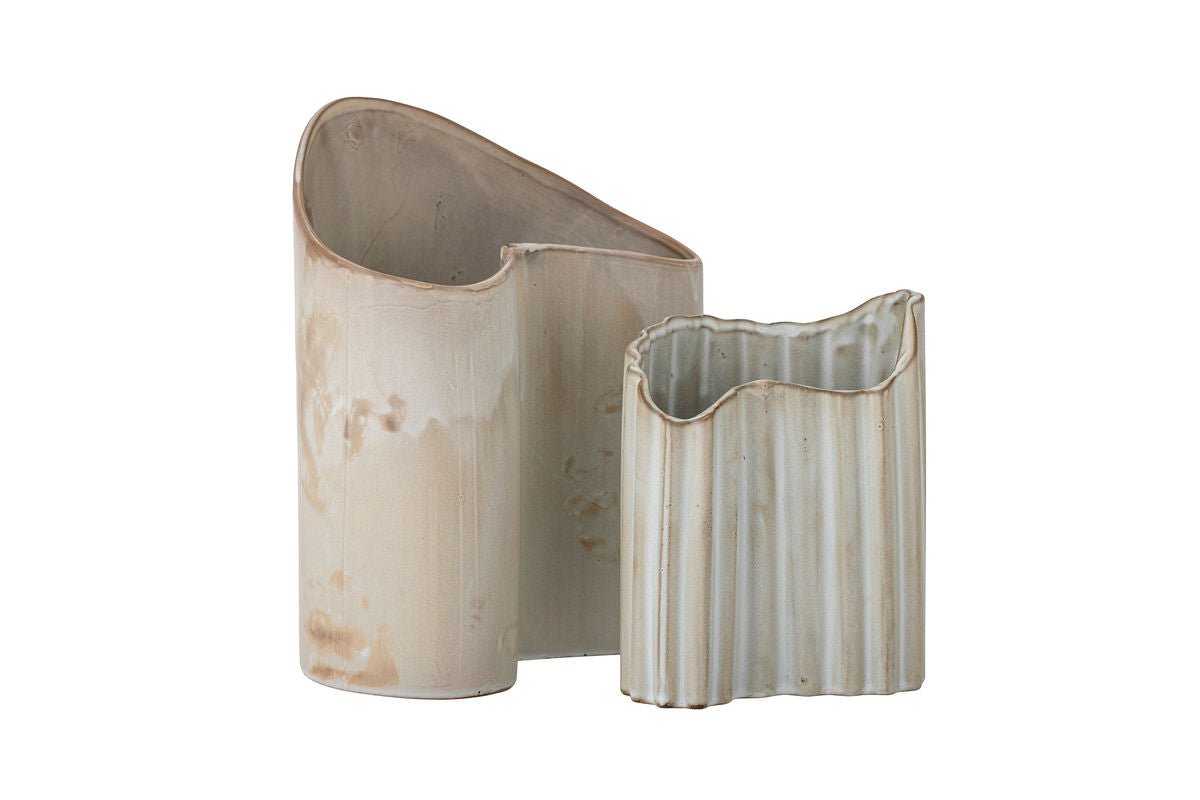 Vase Set "Caloma" – Brown Stoneware (2-piece)