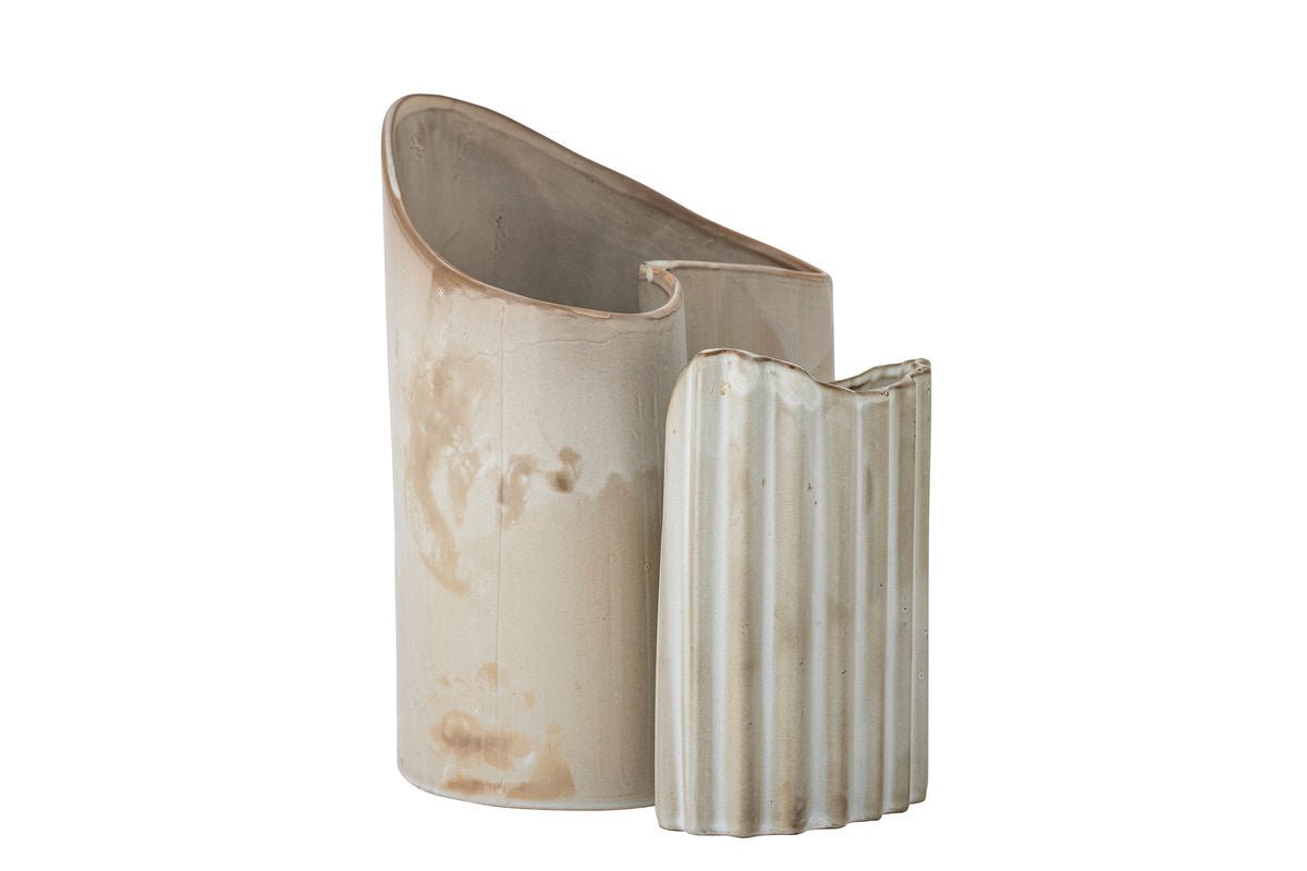 Vase Set "Caloma" – Brown Stoneware (2-piece)