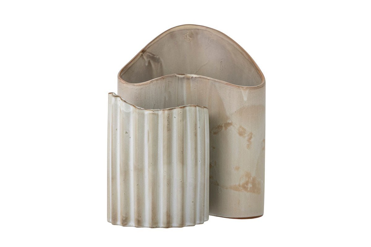 Vase Set "Caloma" – Brown Stoneware (2-piece)