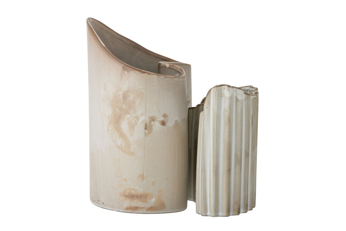 Vase Set "Caloma" – Brown Stoneware (2-piece)