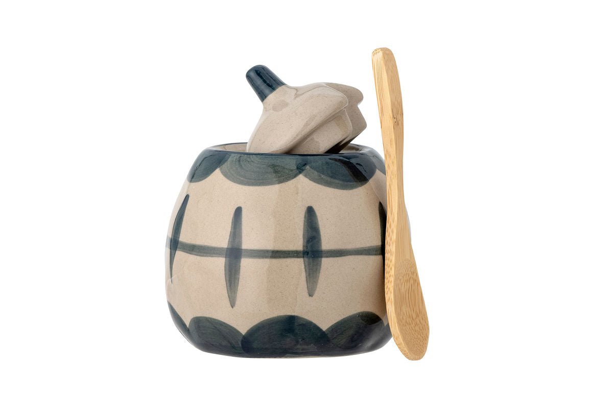 Milk & Sugar Set Elis – Stoneware with Hand-Decorated Pattern in Blue