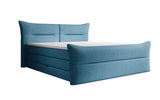 Boxspringbett Elea Leinen-Optik in Blau (Beverly 20) – Freisteller