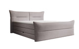Boxspringbett Elea Leinen-Optik in Hellgrau (Beverly 24) – Freisteller