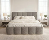 Designer Polsterbett Elva in Bouclé – Taupe