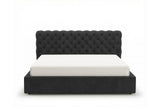 Designer Polsterbett Enzo in Samt mit Stauraum – Schwarz