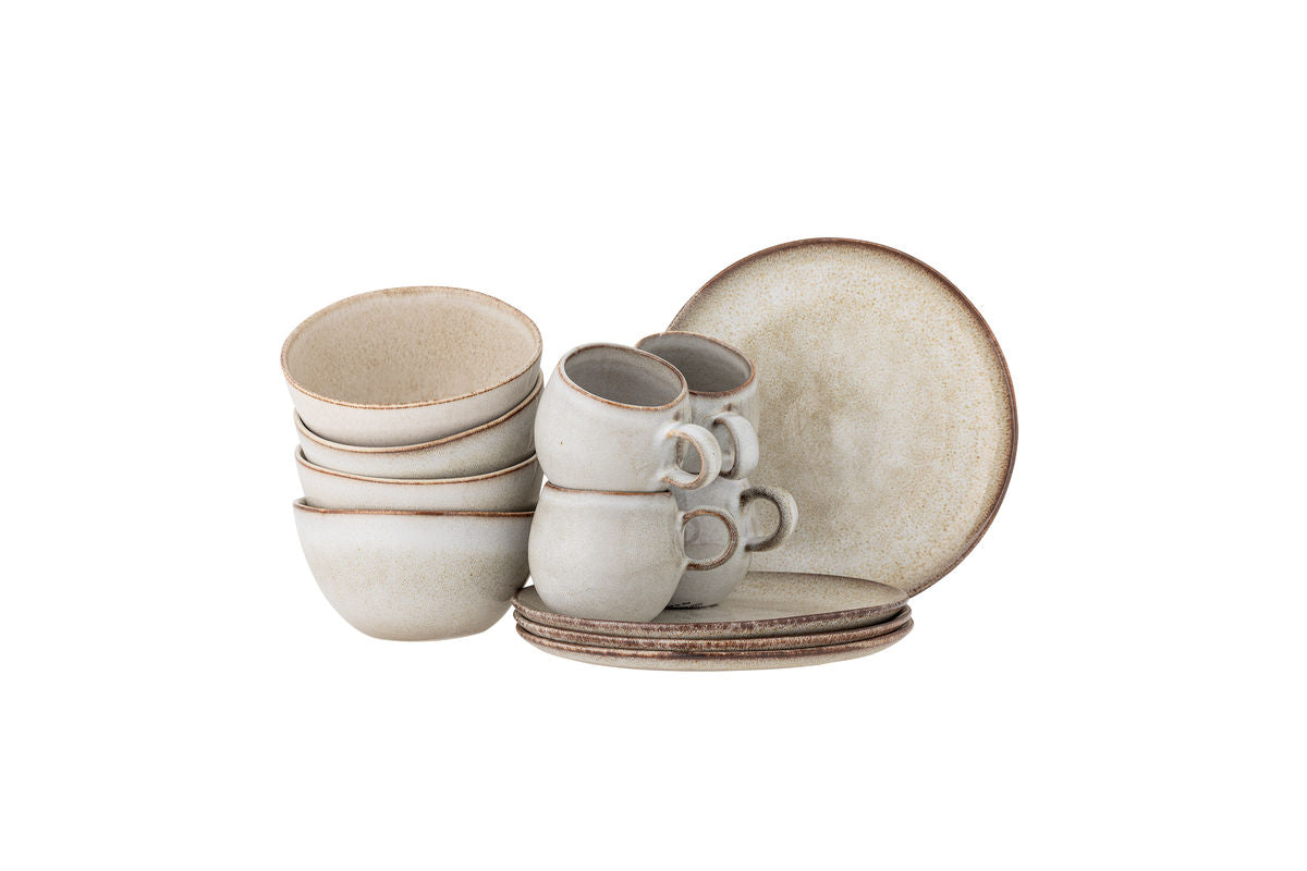 Elani Breakfast Set – Stoneware with Handcrafted Character (12-piece)