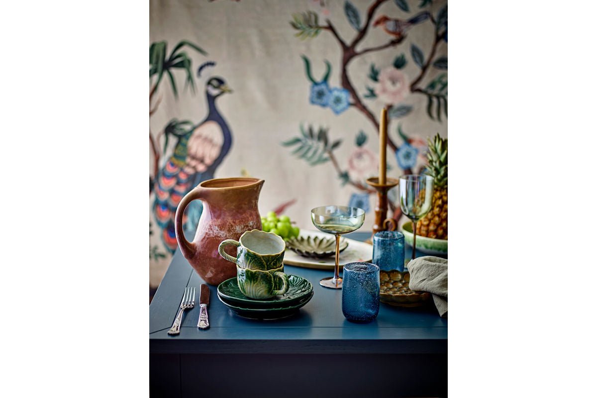 Teller Noemi – aus Steingut gefertigt - mit Blattstruktur