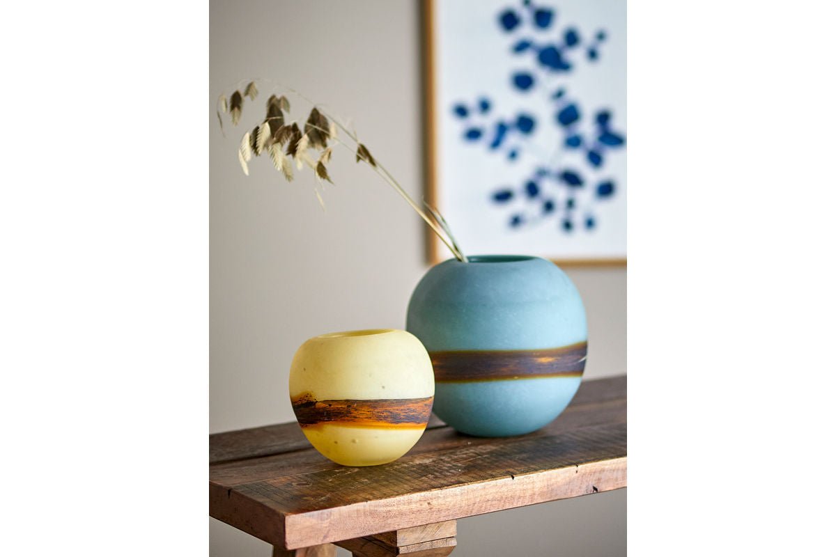 Vase „Feyra“ – Blaues Glas