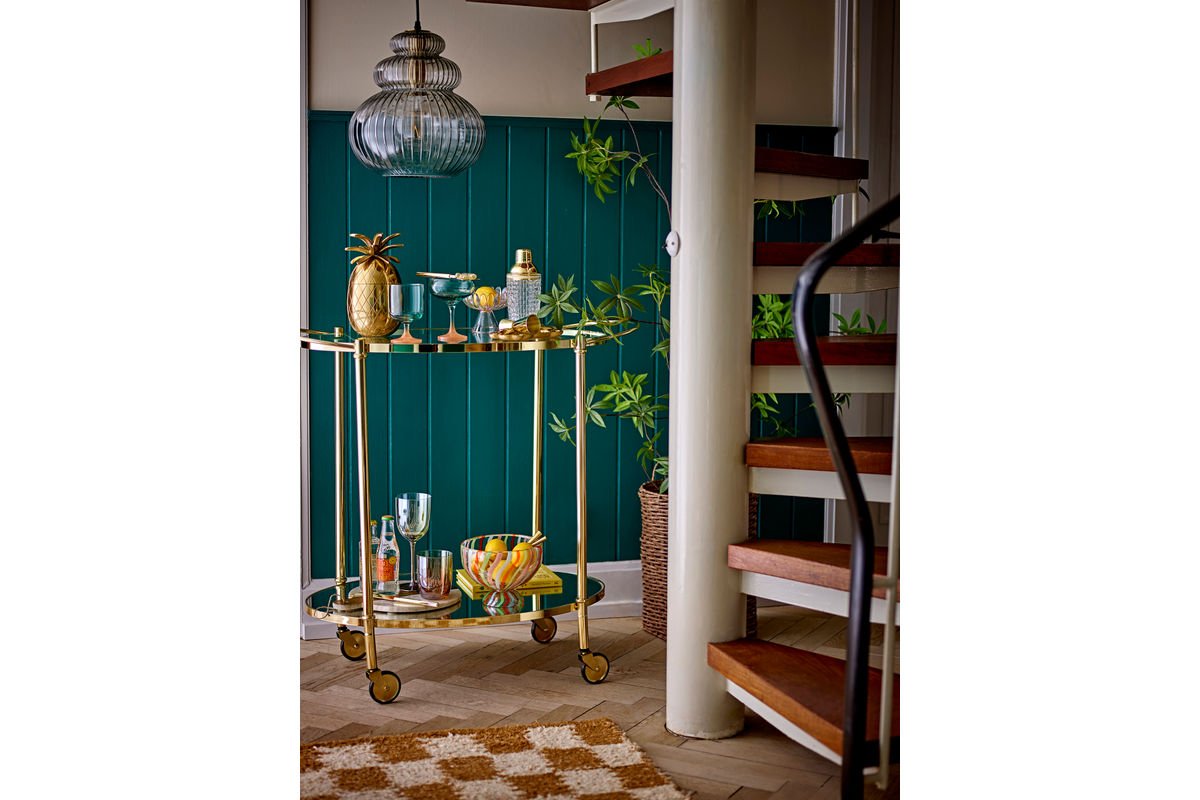 Pendant Light Dana – Gray Glass with Gold Frame