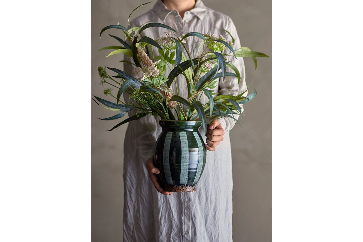 Vase "Elvya" – Green Stoneware