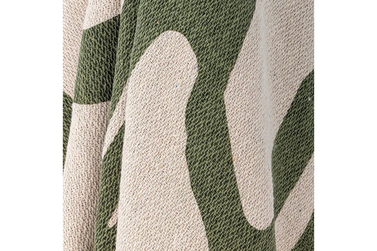 Überwurfdecke Ivi- Grün, aus recycelter Baumwolle