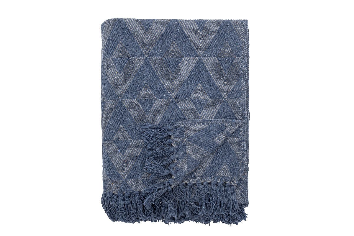 Throw Blanket Runa - Blue, made from recycled cotton